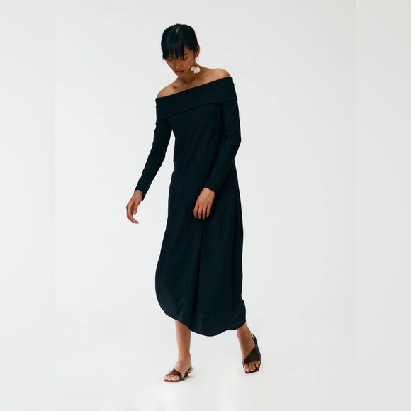 Tibi / Off The Shoulder T-Shirt Dress Black size 2 - Picture 5 of 12